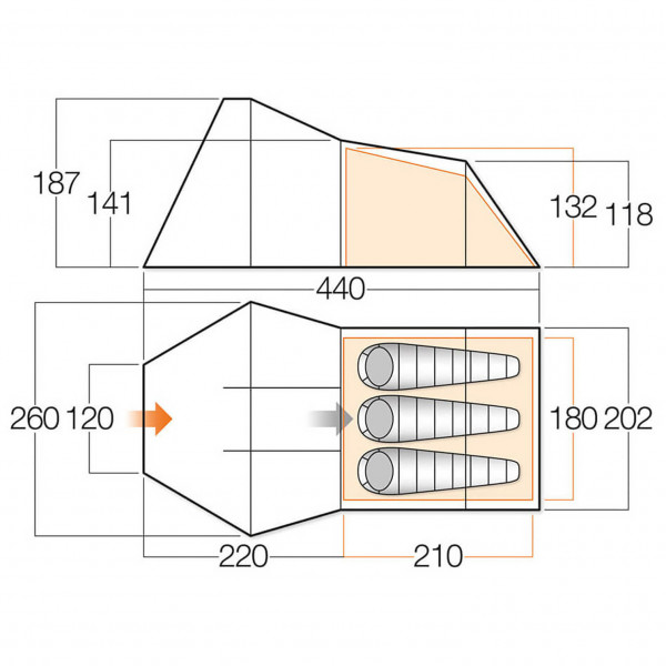 Vango - Galaxy 300 - 3-personers telt