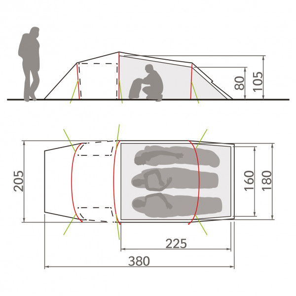 Vaude - Arco XT 3P - 3-persoonstent
