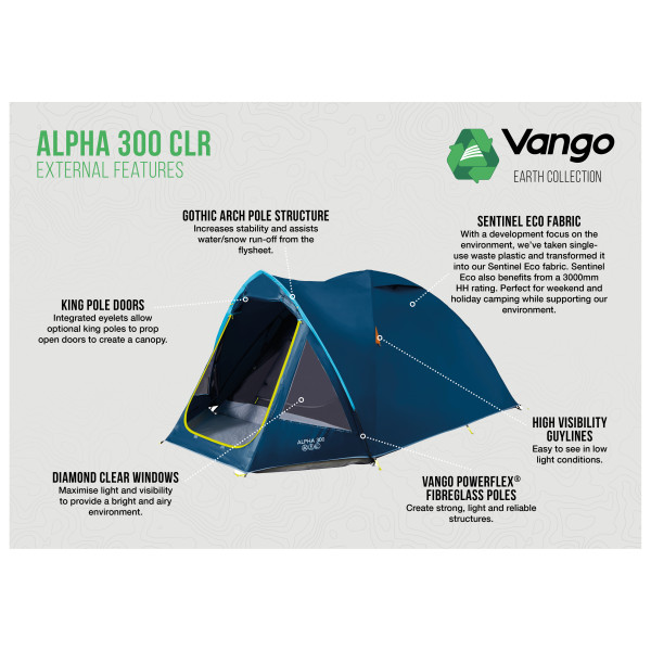 Vango - Alpha 300 CLR - Tienda de campaña 3 personas