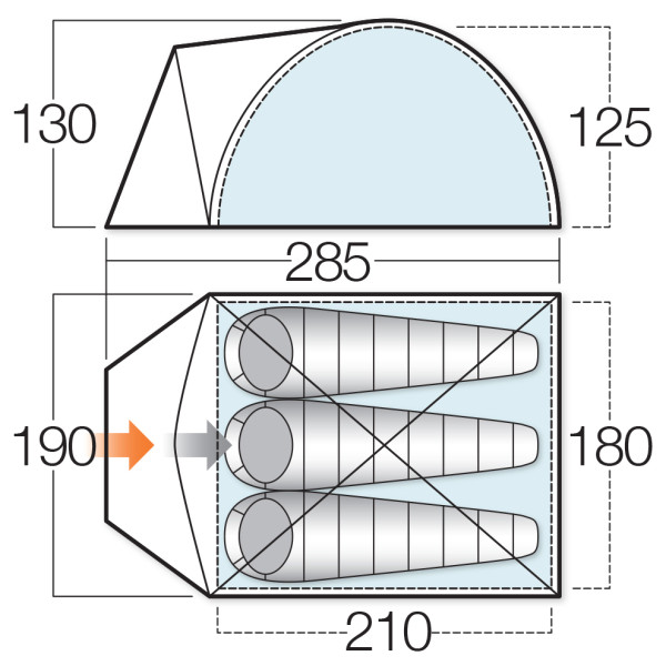 Vango - Alpha 300 CLR - Tienda de campaña 3 personas