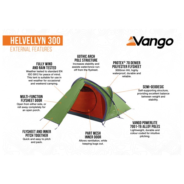 Vango - Helvellyn 300 - Tienda de campaña 3 personas