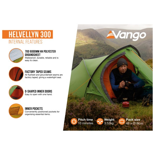 Vango - Helvellyn 300 - Tienda de campaña 3 personas