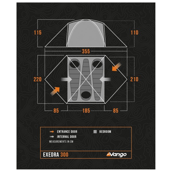 Vango - Exedra 300 - Tienda de campaña 3 personas