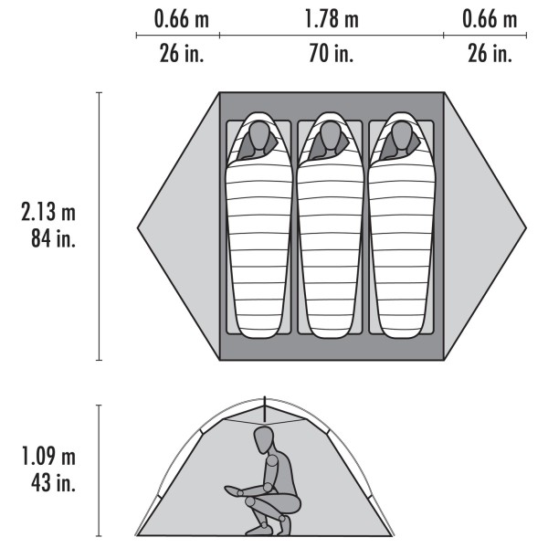 MSR - Elixir 3 Person Tent V3 - Tienda de campaña 3 personas