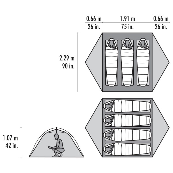 MSR - Hubba Hubba LT 3 Person - 3-mannatält