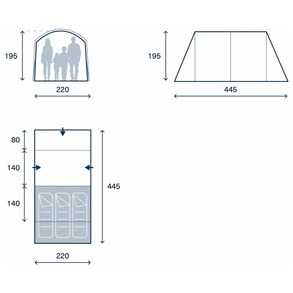 Kampa - Sandwood 03 - 3-Personen Zelt