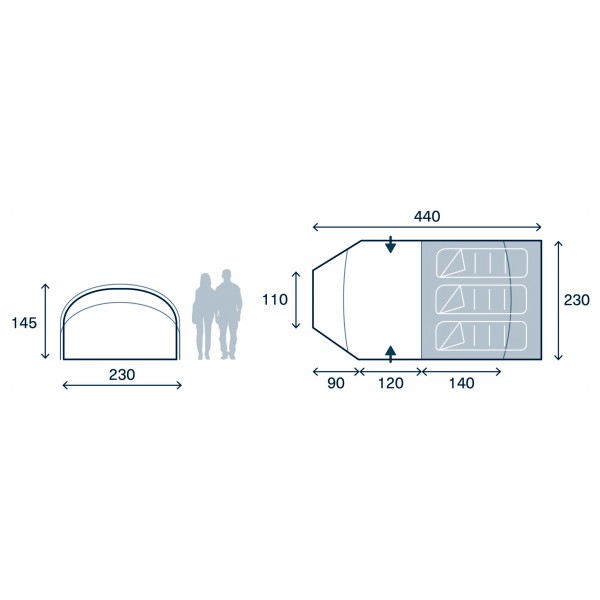 Kampa - Wanderlight 03 - 3-personers telt