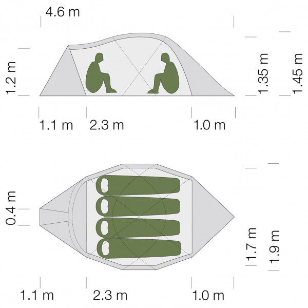 Exped - Pegasus - Tienda de campaña 4 personas