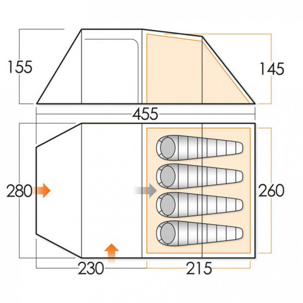 Vango - Omega 450XL - 4-persoonstent