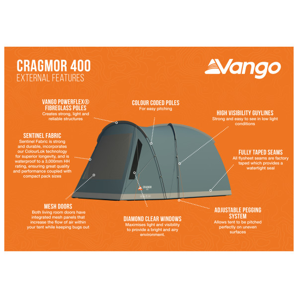 Vango - Cragmor 400 - Tienda de campaña 4 personas