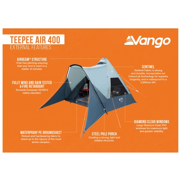 Vango - Teepee Air 400 - Tienda de campaña 4 personas