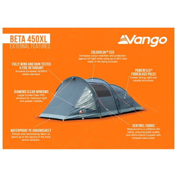 Vango - Beta 450XL - Tienda de campaña 4 personas