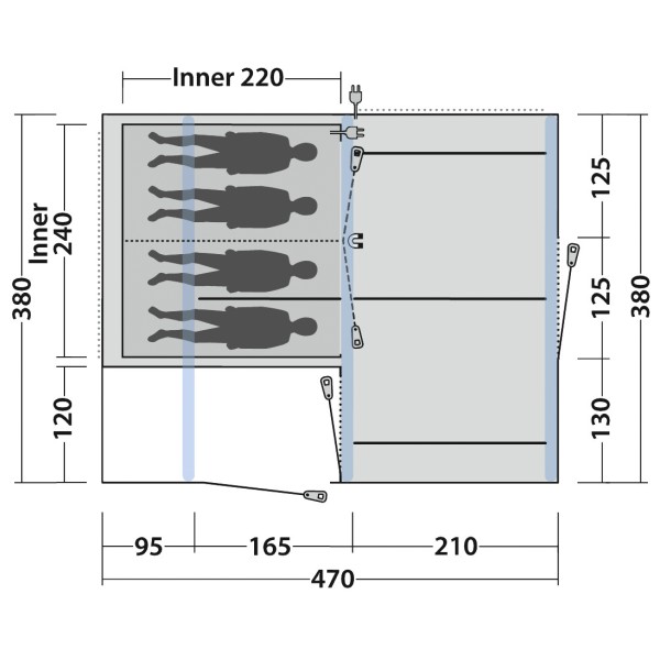 Outwell - Michigan 4 Air - 4-persoonstent