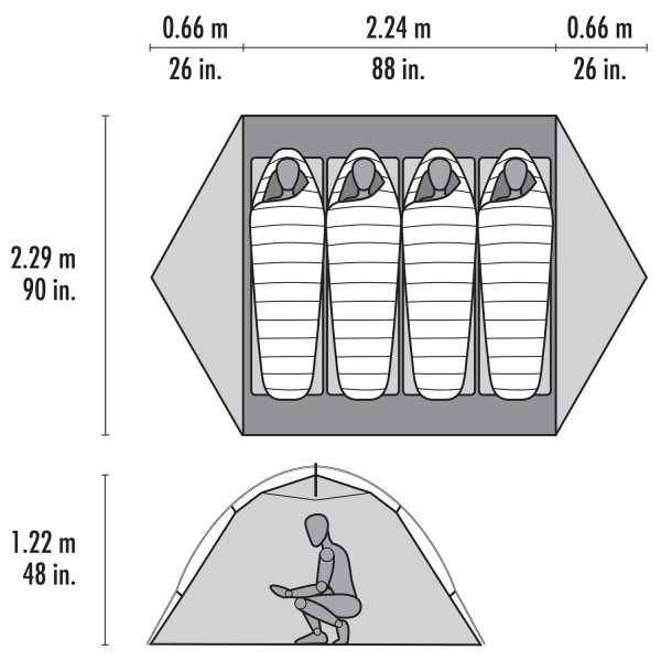 MSR - Elixir 4 Person Tent V3 - Tienda de campaña 4 personas