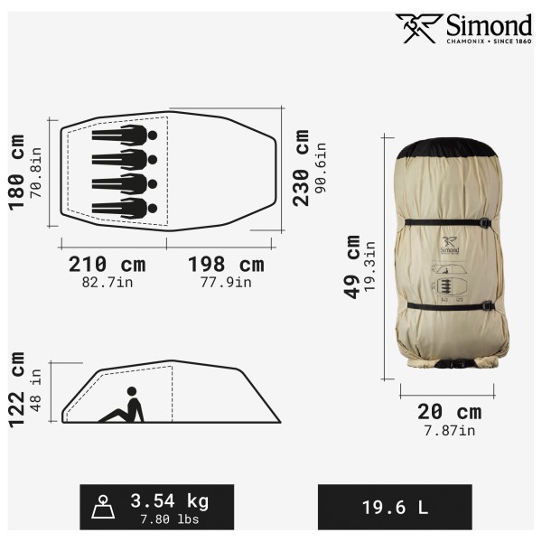 SIMOND - MT900 Tunnel Tent 4 - 4-Personen Zelt