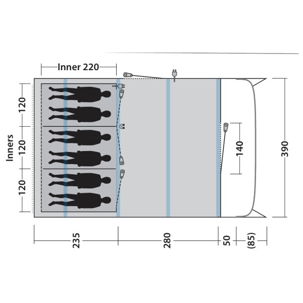 Outwell - Moonhill 6 Air - Gruppenzelt