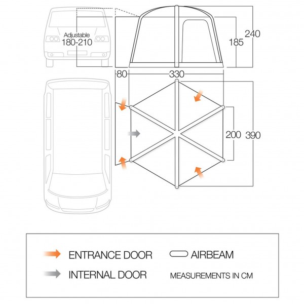 Vango - Airhub Hexaway II Low - Auvent camping-car