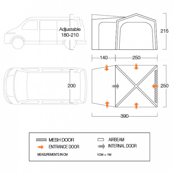 Vango - Tailgate AirHub Low - Pikkubussien etuteltat