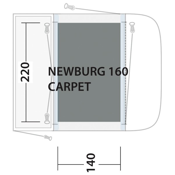 Outwell - Cozy Carpet Newburg / Waystone 160 - Telttæppe