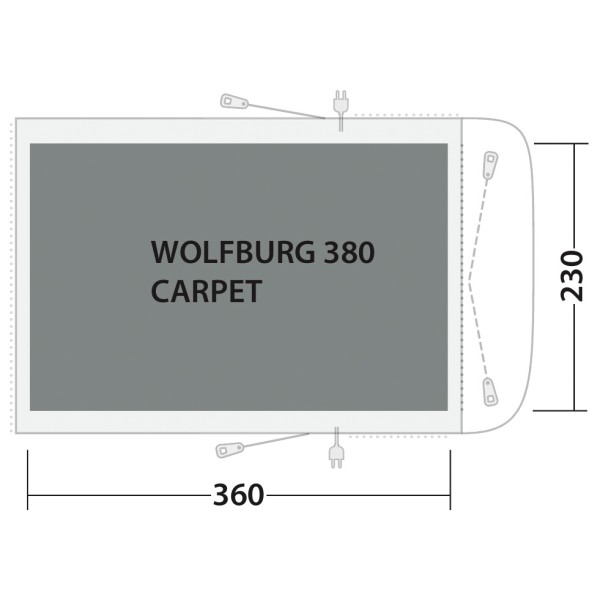 Outwell - Cozy Carpet Wolfburg 380A - Tent carpet
