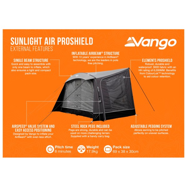 Vango - Sunlight Air 380 Elements ProShield - Motorhome awning