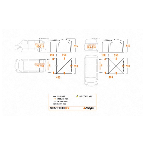 Vango - Tailgate Hub II Low - Pikkubussien etuteltat