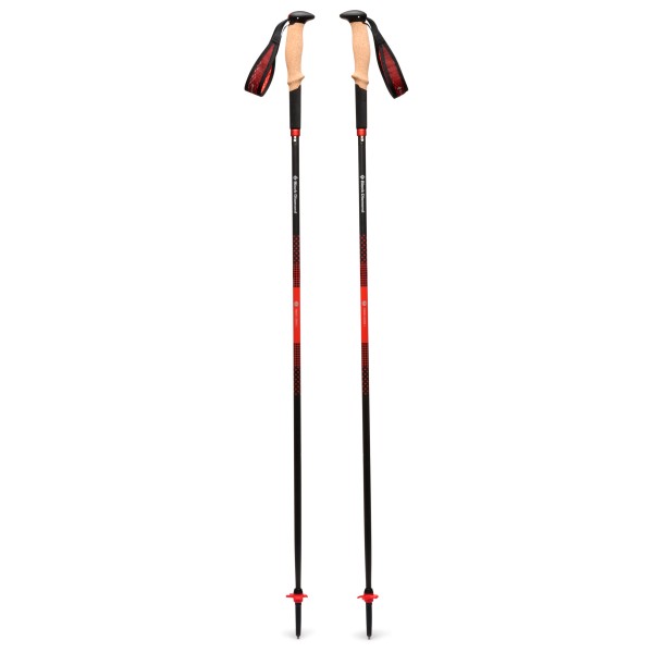 Bâtons De Trekking Black Diamond Pursuit FLZ - Noir/vert Mousse, Longueur Réglable M/L (140 Cm Max) - Poignée En Liège