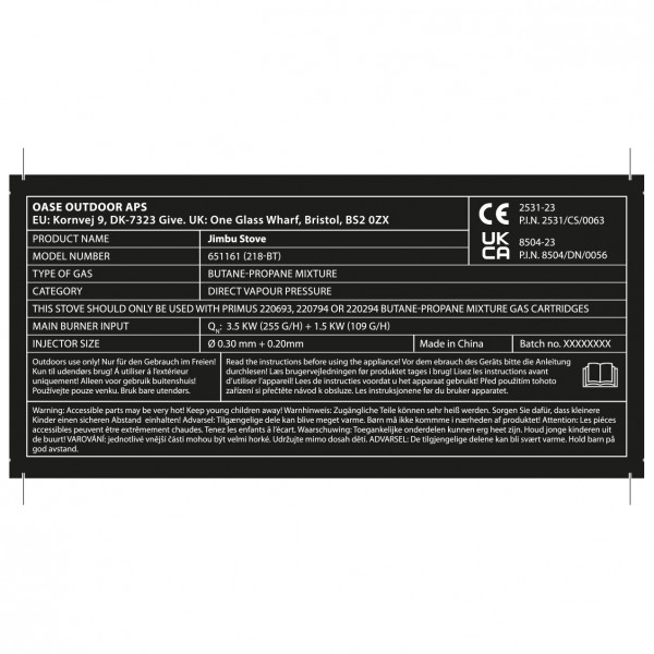 Outwell - Jimbu Stove - Gaskocher