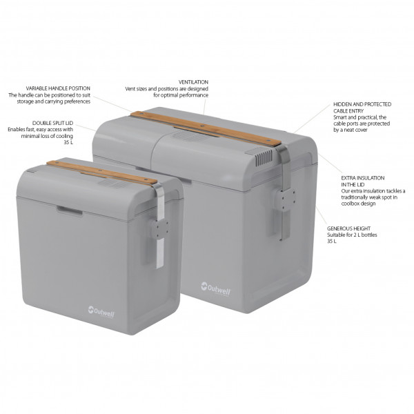 Outwell - ECOlux 24 Light Grey 12V/230V - Køleboks