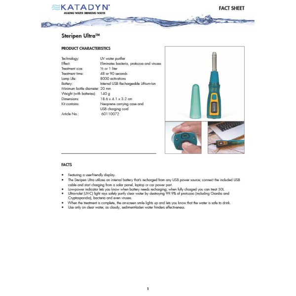 Steripen - Ultra UV Water Purifier - Waterzuivering