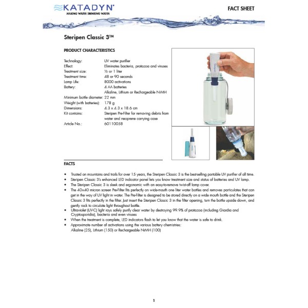 Steripen - Classic 3 Waterzuivering