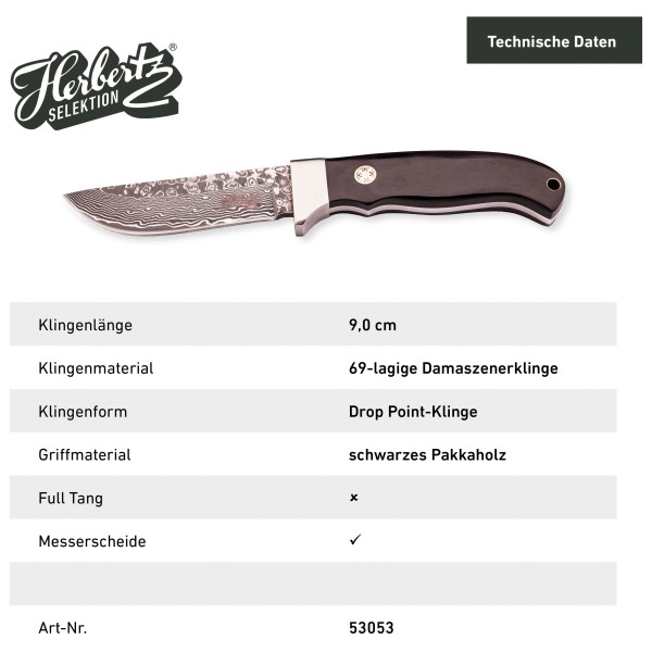 Herbertz Selektion - Gürtelmesser Damast 53053 - Knivar