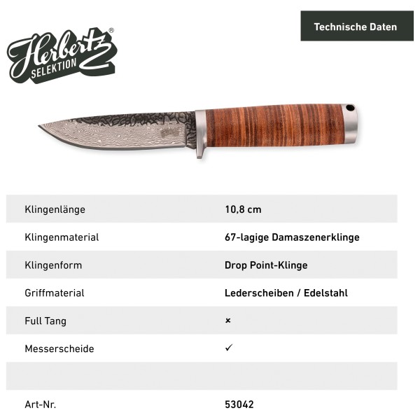 Herbertz - Gürtelmesser Damast 53042 - Knife