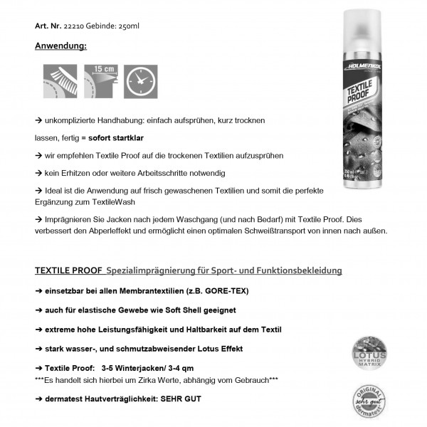 Holmenkol - Textile Proof - DWR treatment