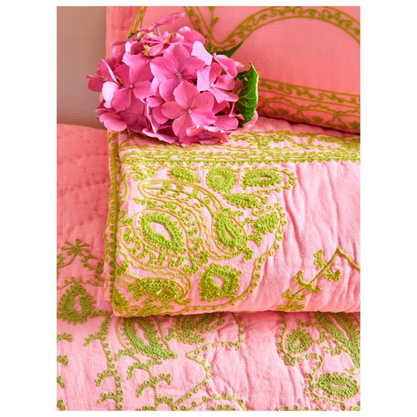 Rice - Cotton Quilt Bedspread with Embroidery - Blanket