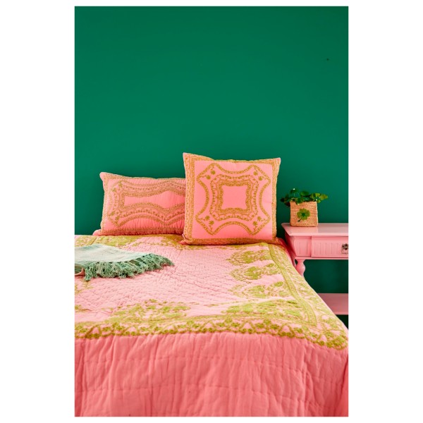 Rice - Cotton Quilt Bedspread with Embroidery - Decke