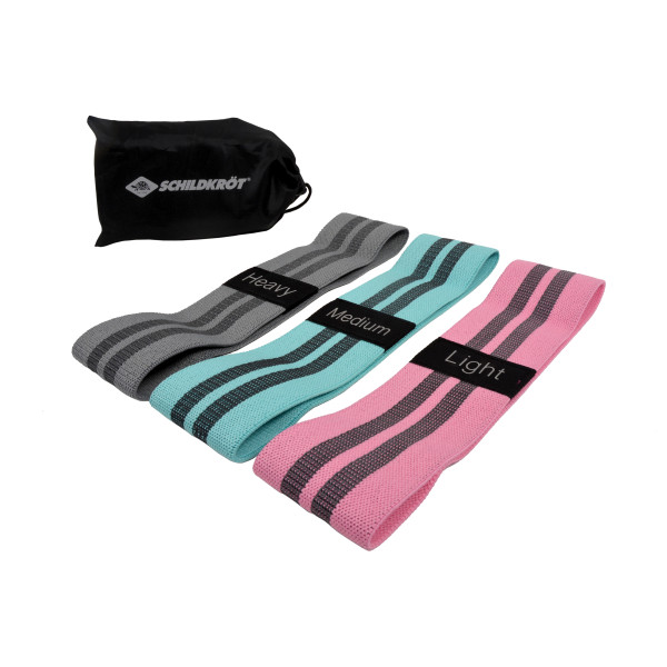 Schildkröt Shaping Loop Set - 3 Fasce Elastiche Con Livelli Light, Medium, Heavy, Antiscivolo, Per Fitness, Stretching E Modellamento, Con Custodia