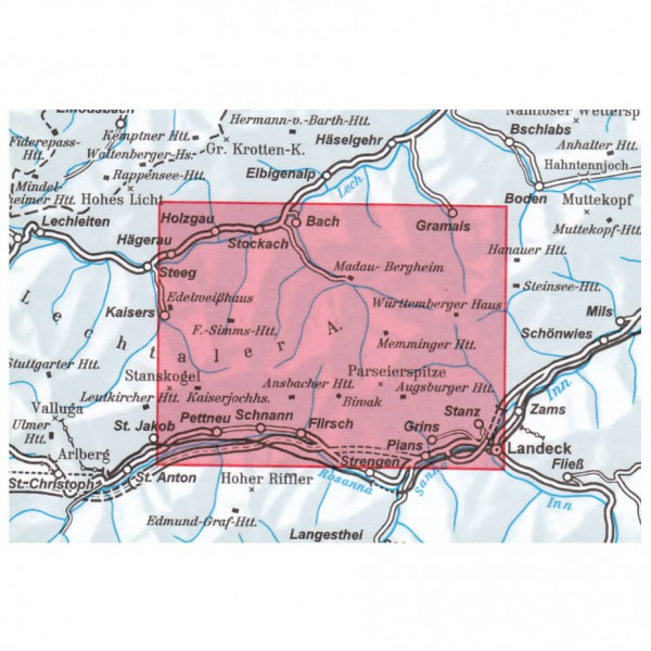 DAV - Lechtaler Alpen, Parseierspitze 3/3 - Carta escursionistica