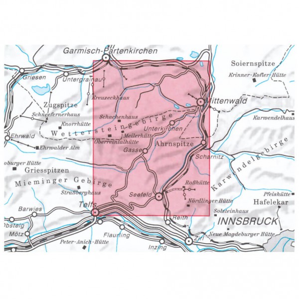 DAV - Wetterstein und Mieminger Gebirge, Ost 4/3 - Mapa de senderos