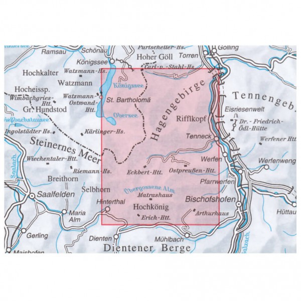 DAV - Hochkönig / Hagengebirge 10/2 - Mapa de senderos