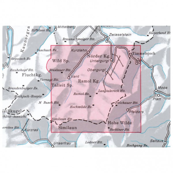 DAV - Ötztaler Alpen, Gurgl 30/1 - Mapa de senderos
