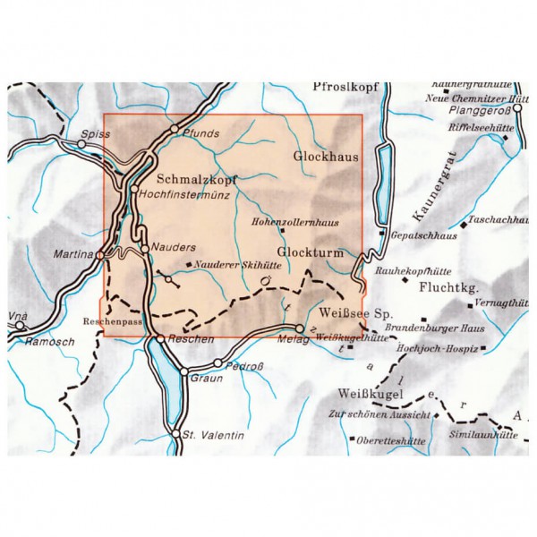 DAV - Ötztaler Alpen, Nauderer Berge 30/4 - Mapa de senderos
