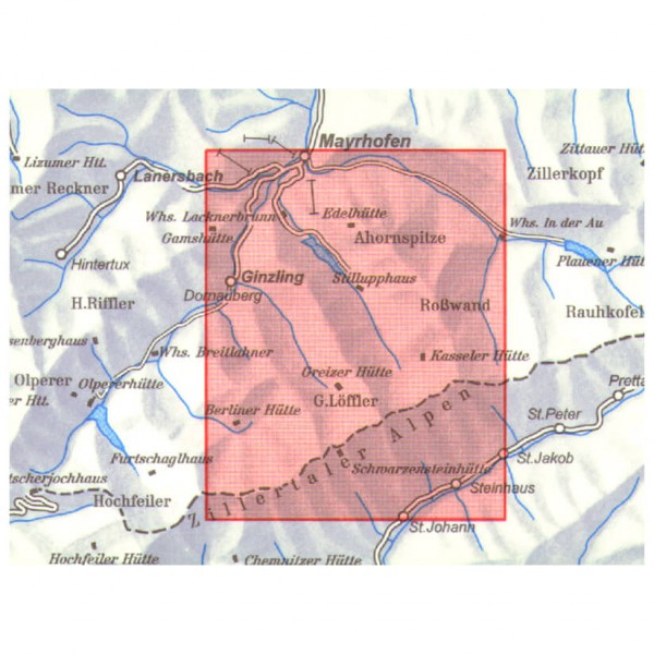 DAV - Zillertaler Alpen, mittleres Blatt 35/2 - Carta escursionistica