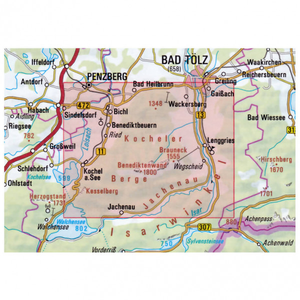 DAV - Isarwinkel - Mapa de senderos
