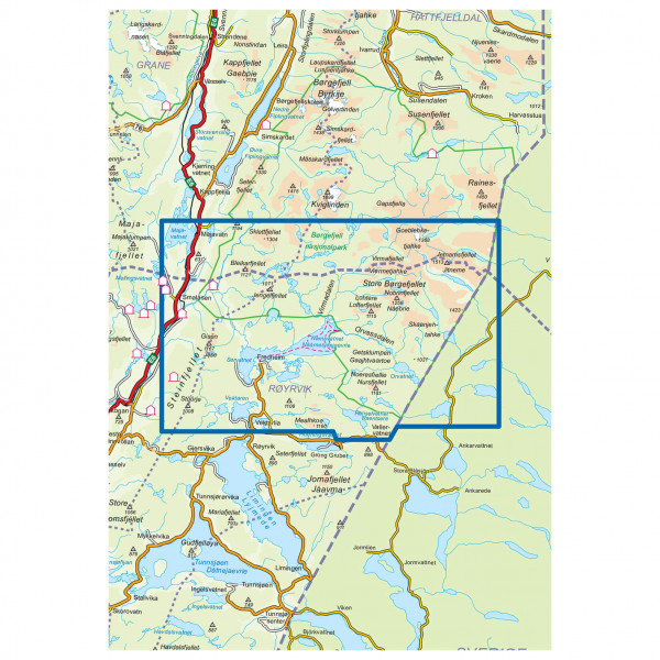 Nordeca - Wander-Outdoorkarte: Børgefjell Sør 1/50 - Wandelkaart