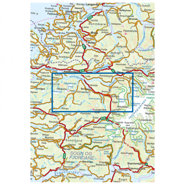 Nordeca - Wander-Outdoorkarte: Gloppen 1/50 - Hiking map