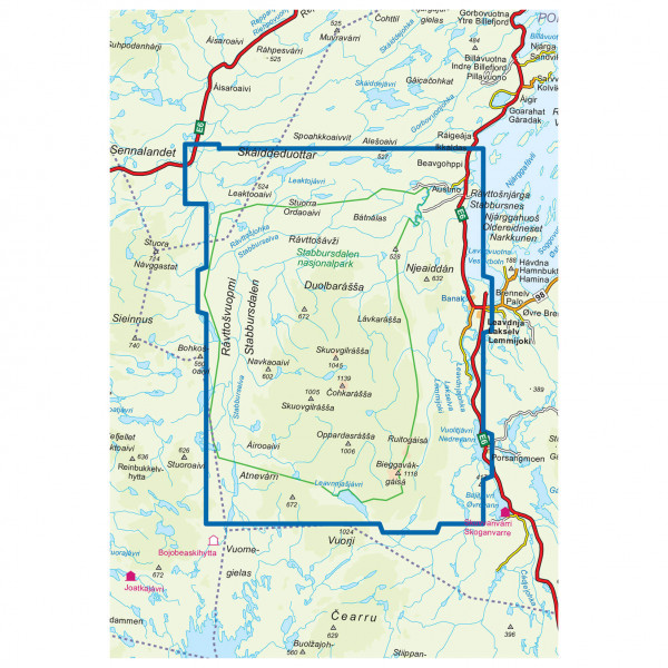 Nordeca - Wander-Outdoorkarte: Stabbursdalen 1/50 - Mapa de senderos