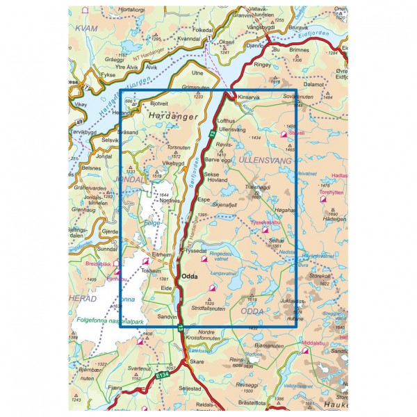 Nordeca - Outdoorkarte: Trolltunga - Odda - Hiking map