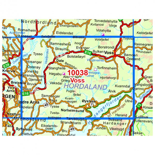 Nordeca - Wander-Outdoorkarte: Voss 1/50 - Mapa de senderos