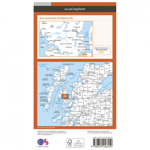 Ordnance Survey - Skye / Portree / Bracadale - Mapa de senderos